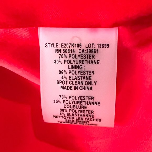 Tahari Red Patent Faux Vegan Leather Trucker Jacket Size Med - Picture 8 of 10